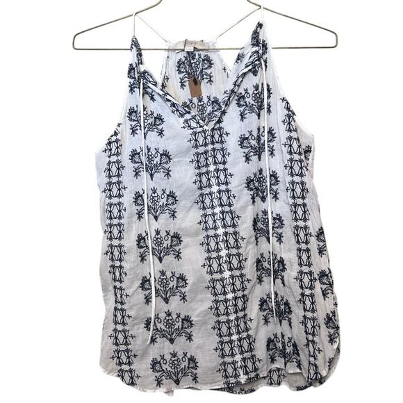 Ann Taylor Loft White Embroidered Cotton Halter Tank Top Size Small - Picture 1 of 4